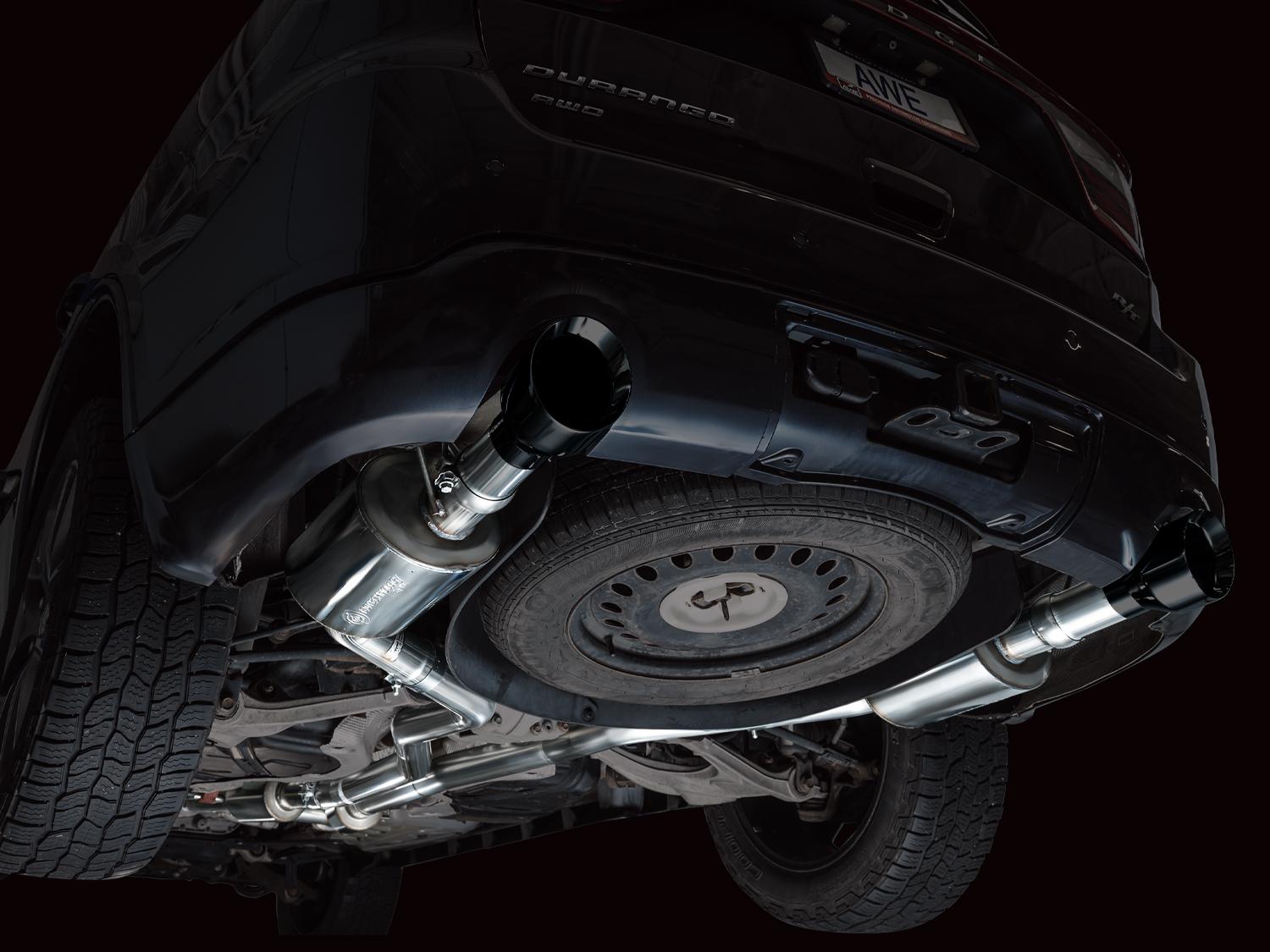 AWE Touring Edition Exhaust - Diamond Black Tips (2011-2024 Dodge Durango 5.7L) - 3015-33575