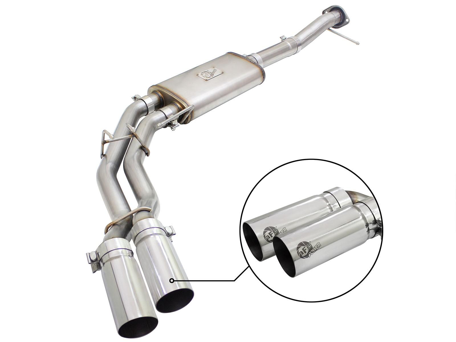 AFE Rebel Series 3 IN to 2-1/2 IN 409 Stainless Steel Cat-Back Exhaust w/ Polish Tip (2009-2014 F-150) - 49-43080-P