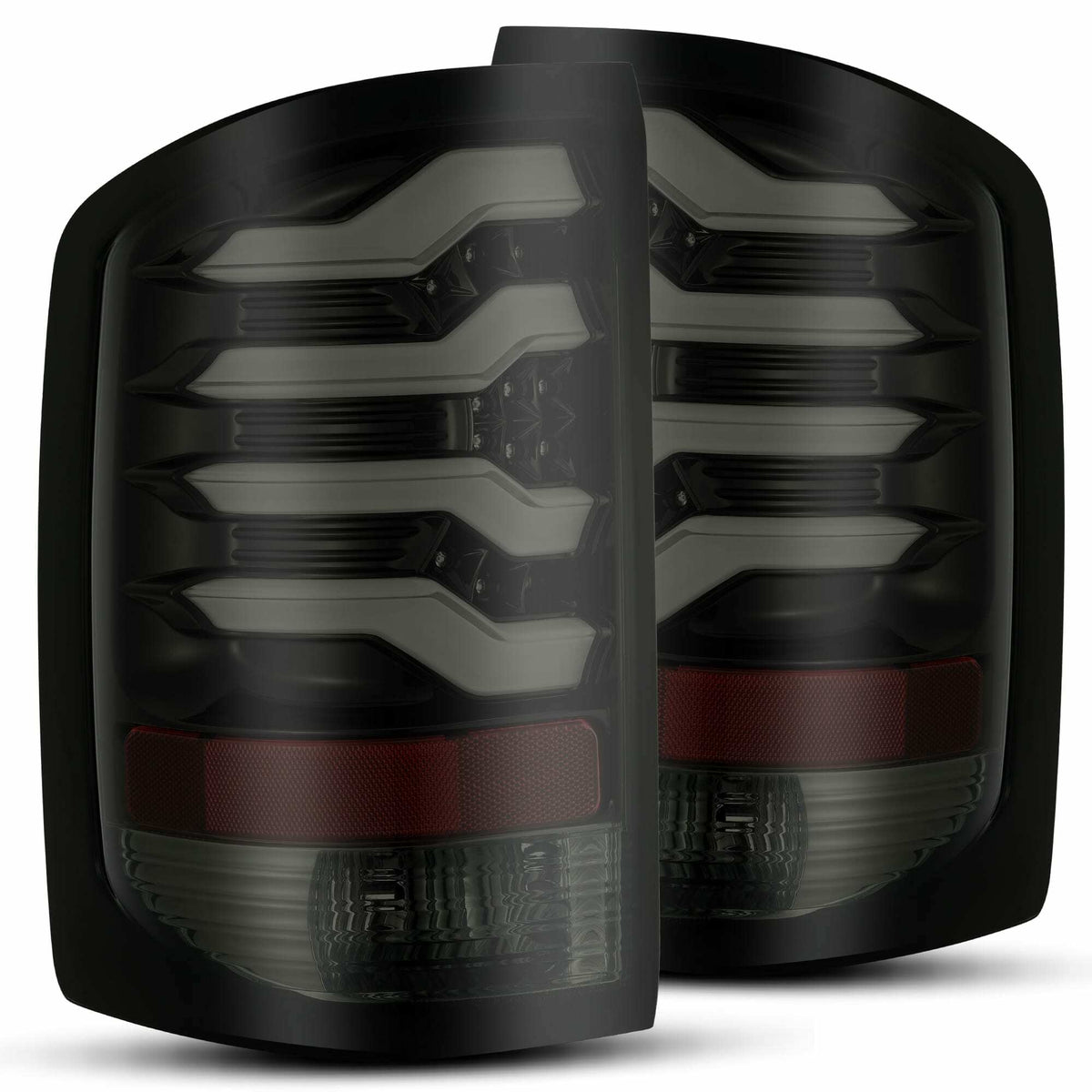 AlphaRex Pro Series LED Tail Lights: GMC Sierra (14-18) (Jet Black) - 630010