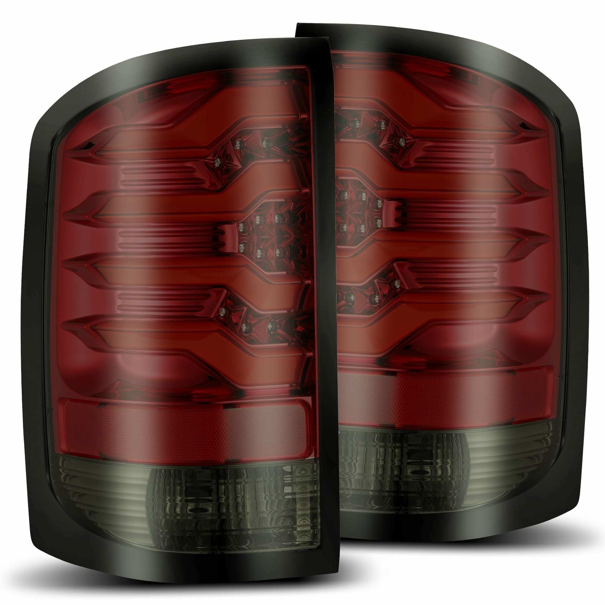 AlphaRex Pro Series LED Tail Lights: GMC Sierra (14-18) (Red Smoke) - 630020