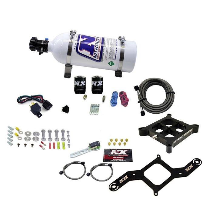 Nitrous Express 4150 Single Entry Billet Crossbar Plate System, (50-300Hp) W/ 5Lb Bottle - 63040-05