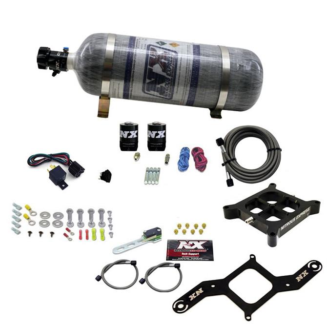 Nitrous Express 4150 Single Entry Billet Crossbar Plate System, (50-300Hp) W/ Composite Bottle - 63040-12