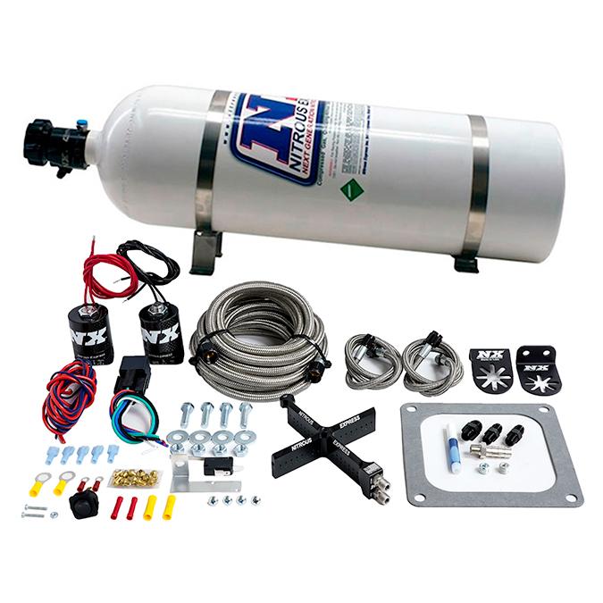 Nitrous Express 4500 Covert Crossbar Plate System Stage 6 50-300Hp (15# Bottle) - 63071-15