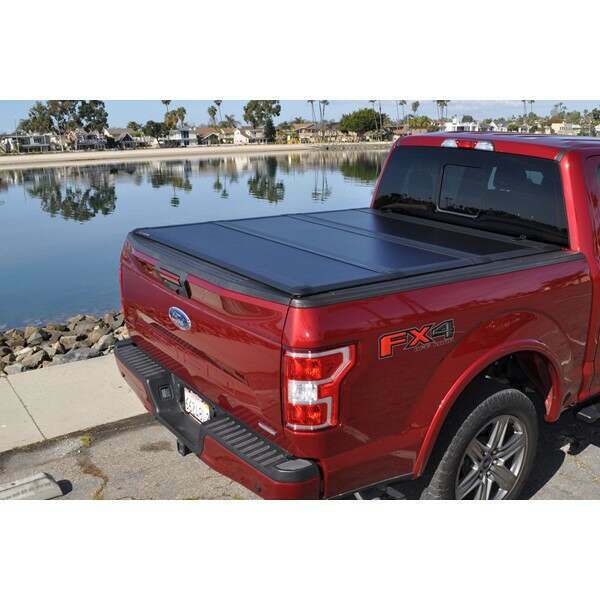 LEER 04-25 Ford F-150 3 Panel Hard Folding Tonneau Cover Truck Bed Topper 5 Foot 6 Inch Black Leer - 631404