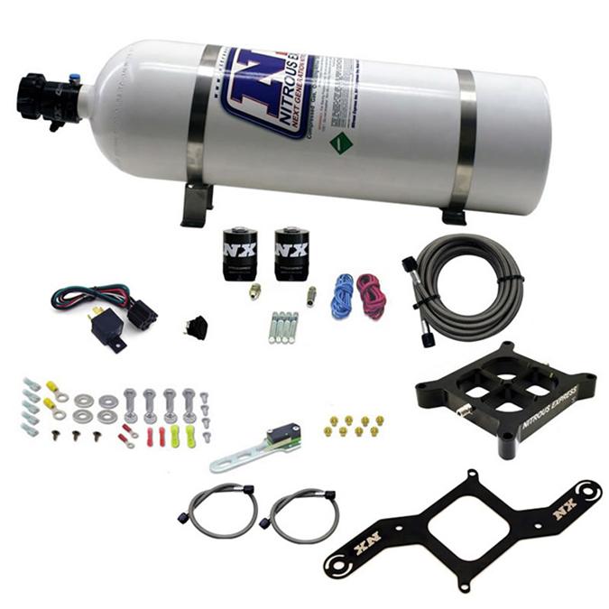 Nitrous Express Dry Dual Stage Billet Crossbar Plate System 100-1000Hp (4150 Flange) W/15Lb Btl - 66242-15