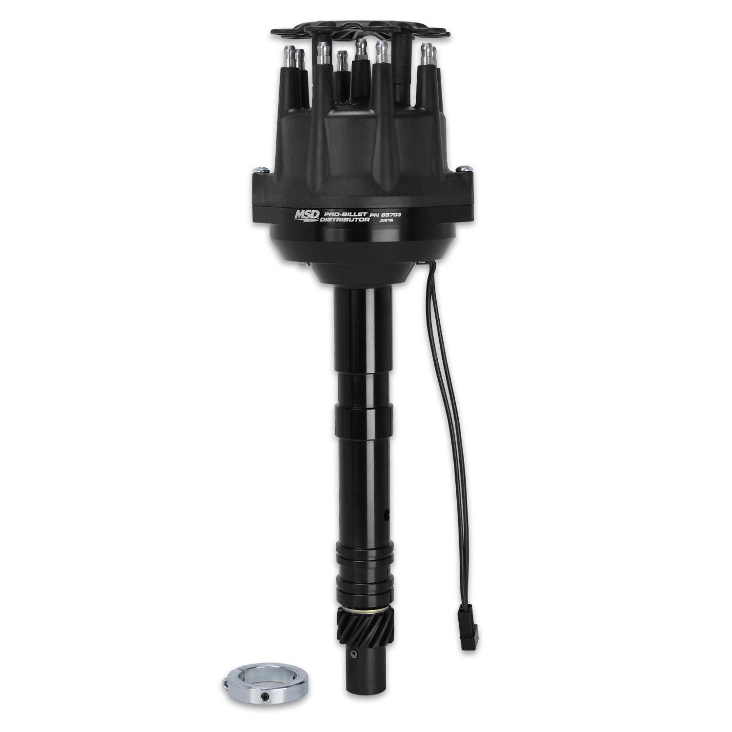 Black Small Diameter Chevy V8 Pro-Billet Distributor.  - 85703