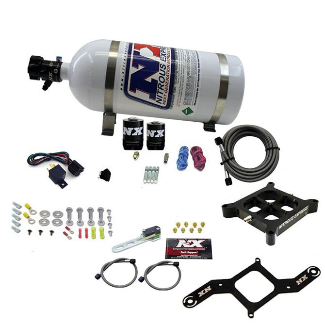 Nitrous Express 4150 Single Entry Crossbar Plate System, Rnc (250-750Hp) W/10Lb Bottle - 63840-10