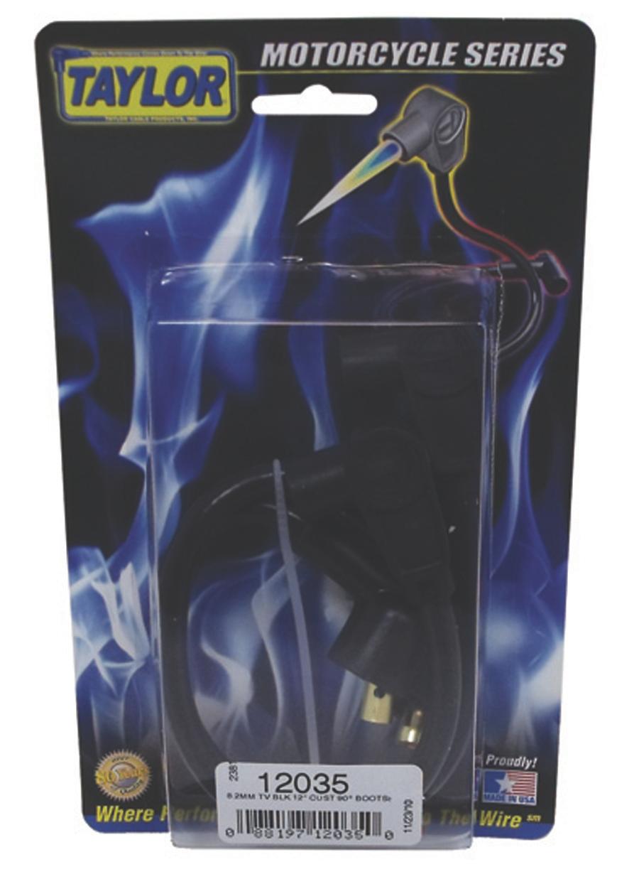 TAYLOR CABLE TV 8.2 blk 12in custom MC 90 Spark Plug Wires - 12035
