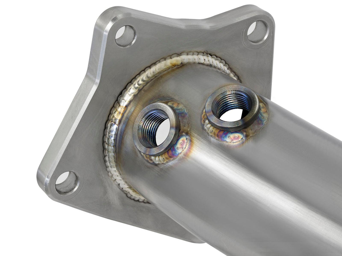 AFE Twisted Steel Down Pipe w/ Cat (2013-2017 ATS, Camaro) - 48-34126-HC