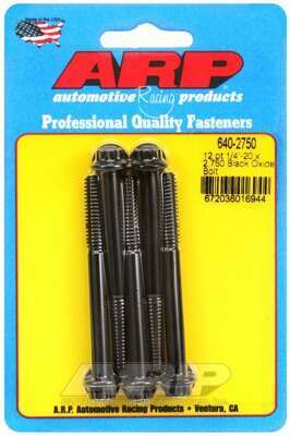 ARP 1/4-20 x 2.750 12pt black oxide bolts - 640-2750