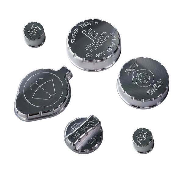 UPR Engine Cap Cover Package - 6pc Kit - Satin (2021-2025 Bronco 2.3L / 2.7L) - 6400-01