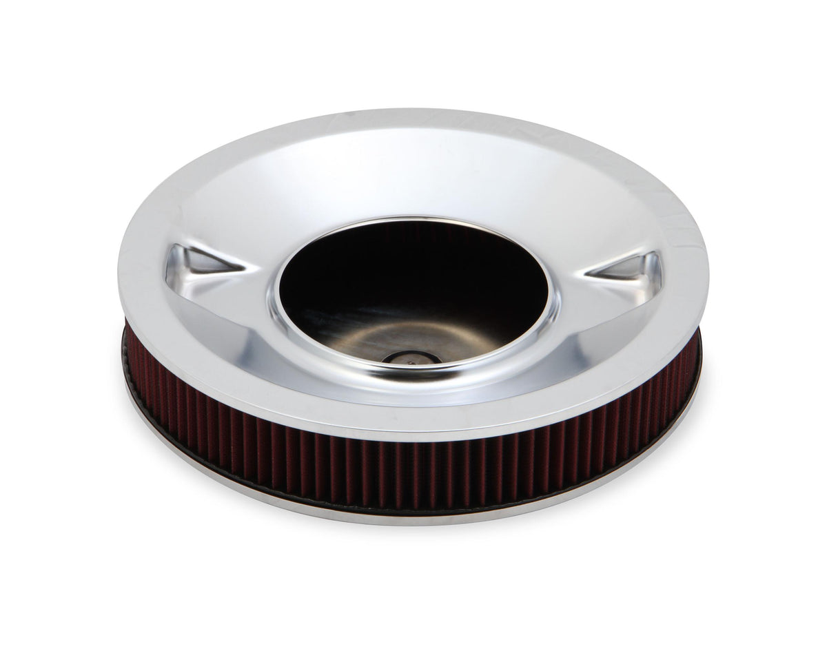 Holley 4500 drop base air cleaner chrome w/3" red washable gauze filter.  - 120-4530