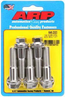 ARP 1/2-13 X 2.000 hex SS bolts - 646-2000