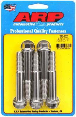 ARP 1/2-13 x 3.000 hex SS bolts - 646-3000