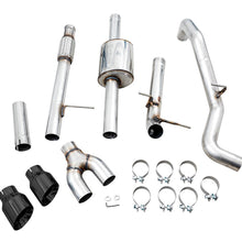 AWE 0FG Catback Dual Side Exit Exhaust for 4th Gen Silverado/Sierra 1500 5.3L (Flat Bumper) - Diamond Black Tips - 3015-23208