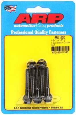 ARP 1/4-20 X 1.500 hex black oxide bolts - 650-1500