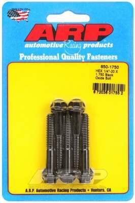 ARP 1/4-20 X 1.750 hex black oxide bolts - 650-1750