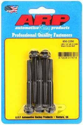 ARP 1/4-20 X 2.250 hex black oxide bolts - 650-2250