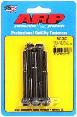 ARP 1/4-20 X 2.500 hex black oxide bolts - 650-2500