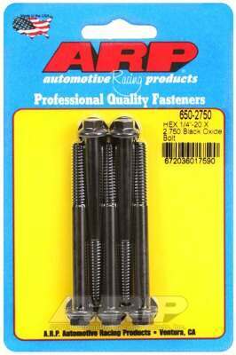 ARP 1/4-20 X 2.750 hex black oxide bolts - 650-2750