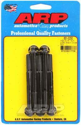 ARP 5/16-18 X 3.250 hex black oxide bolts - 651-3250