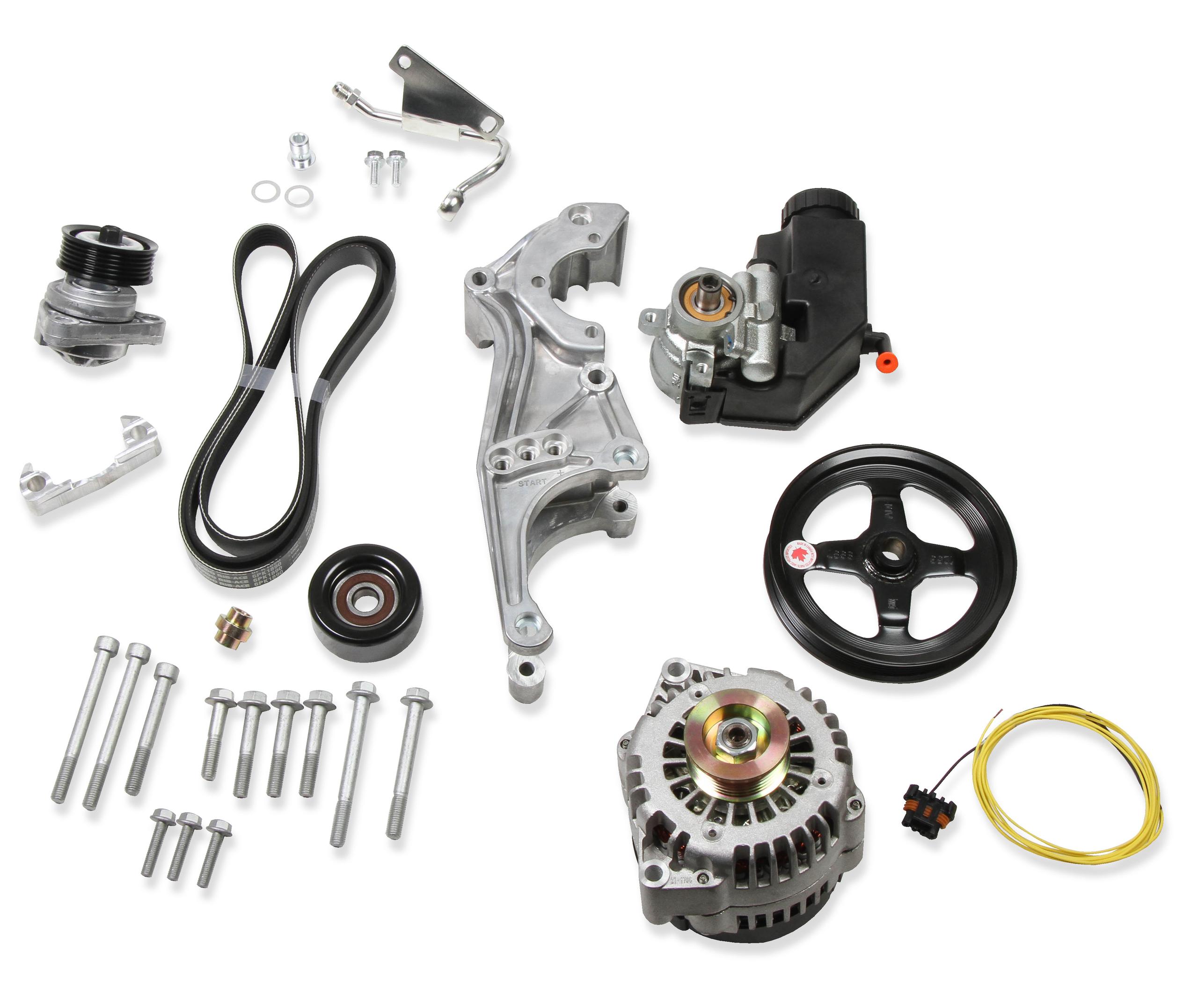 Holley Low LS Drive System (Alt, P/S w/o A/C) Driver's Side.  - 20-156