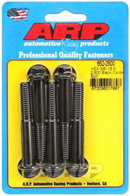 ARP 3/8-16 X 2.500 hex black oxide bolts - 652-2500