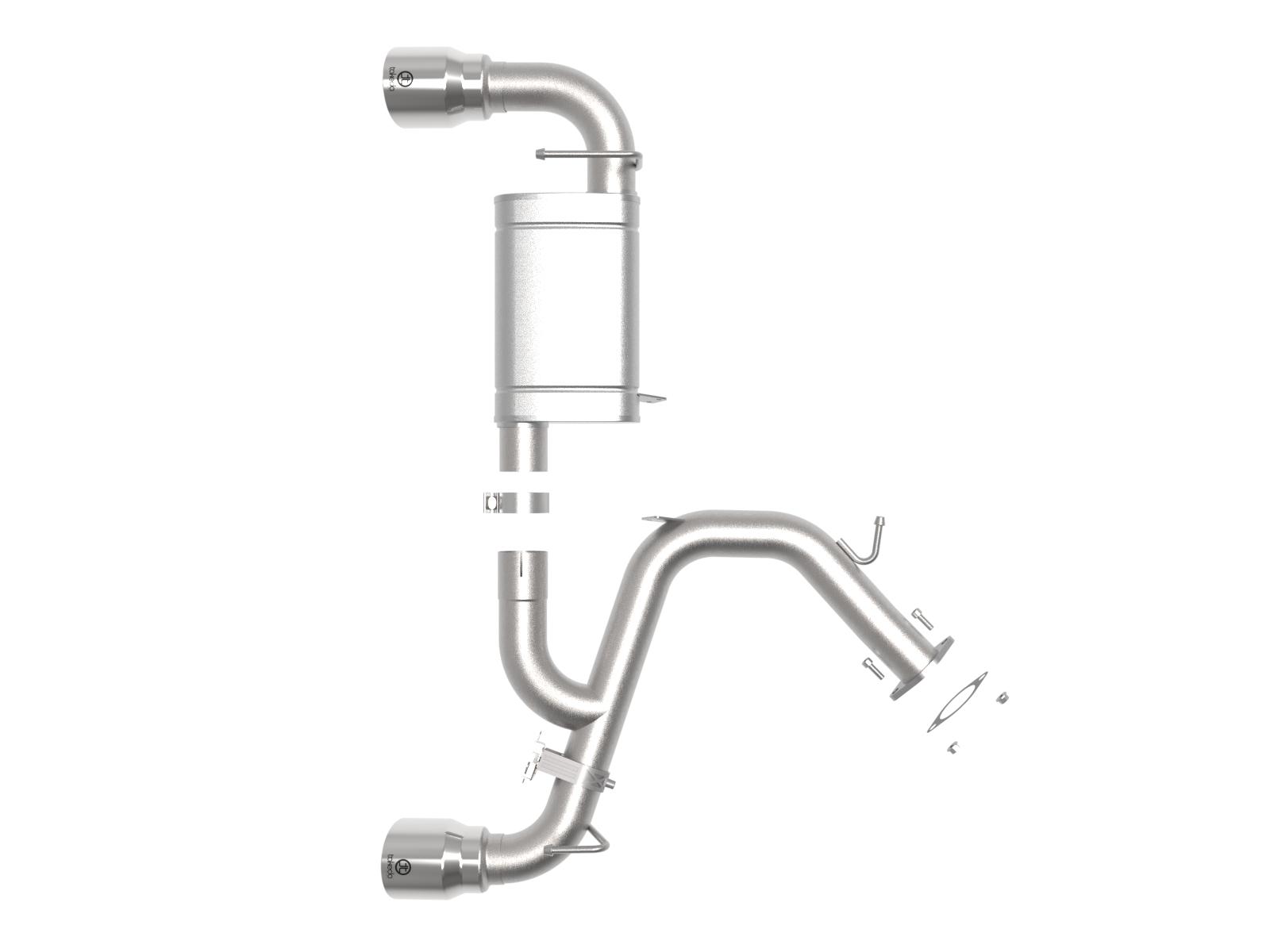 AFE Axle-Back Exhaust System (2019-2020 Hyundai Veloster N L4-2.0L (t)) - 49-37007-P
