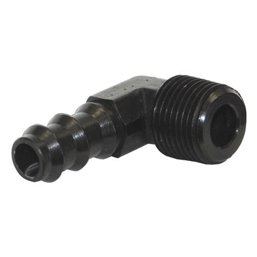 Moroso Fitting, 3/8 In. To 3/8 In., 90 Deg, Black - 65382