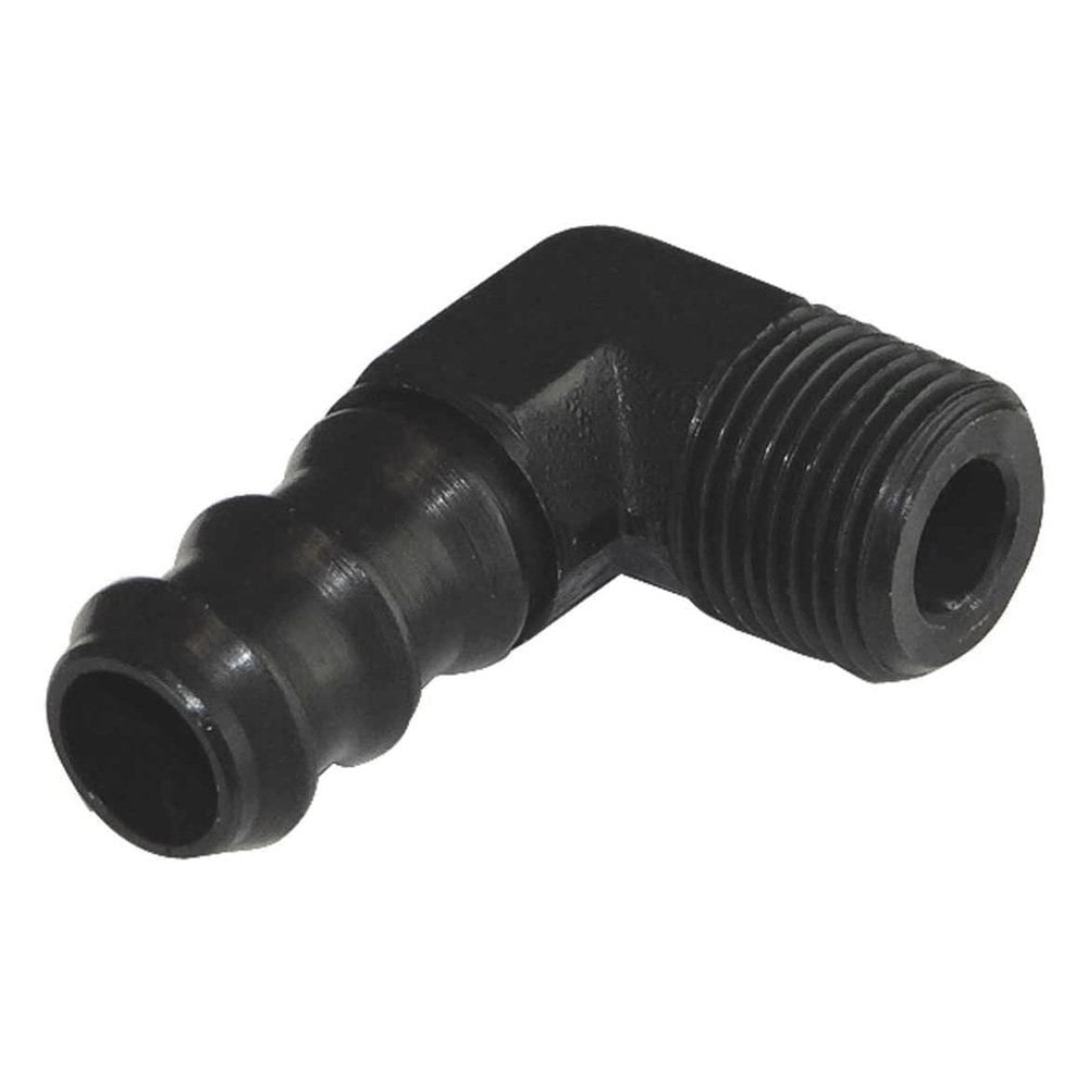 Moroso Fitting, 3/8 In. To 1/2 In., 90 Deg, Black - 65388