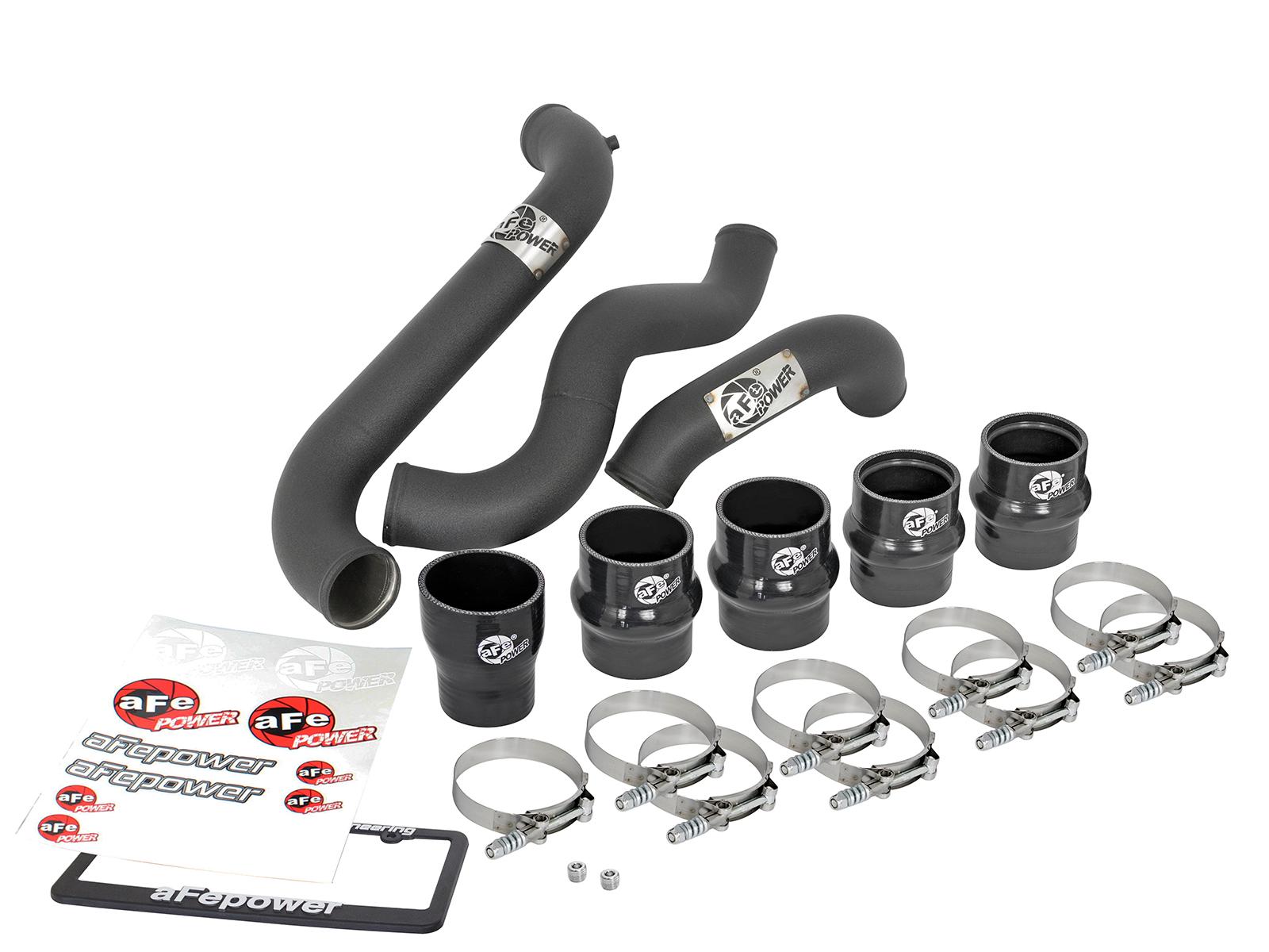 AFE BladeRunner 3 IN Aluminum Hot and Cold Charge Pipe Kit Black (2011-2016 Silverado 2500 HD, Silverado 3500 HD, Sierra 2500 HD, Sierra 3500 HD) - 46-20114-B