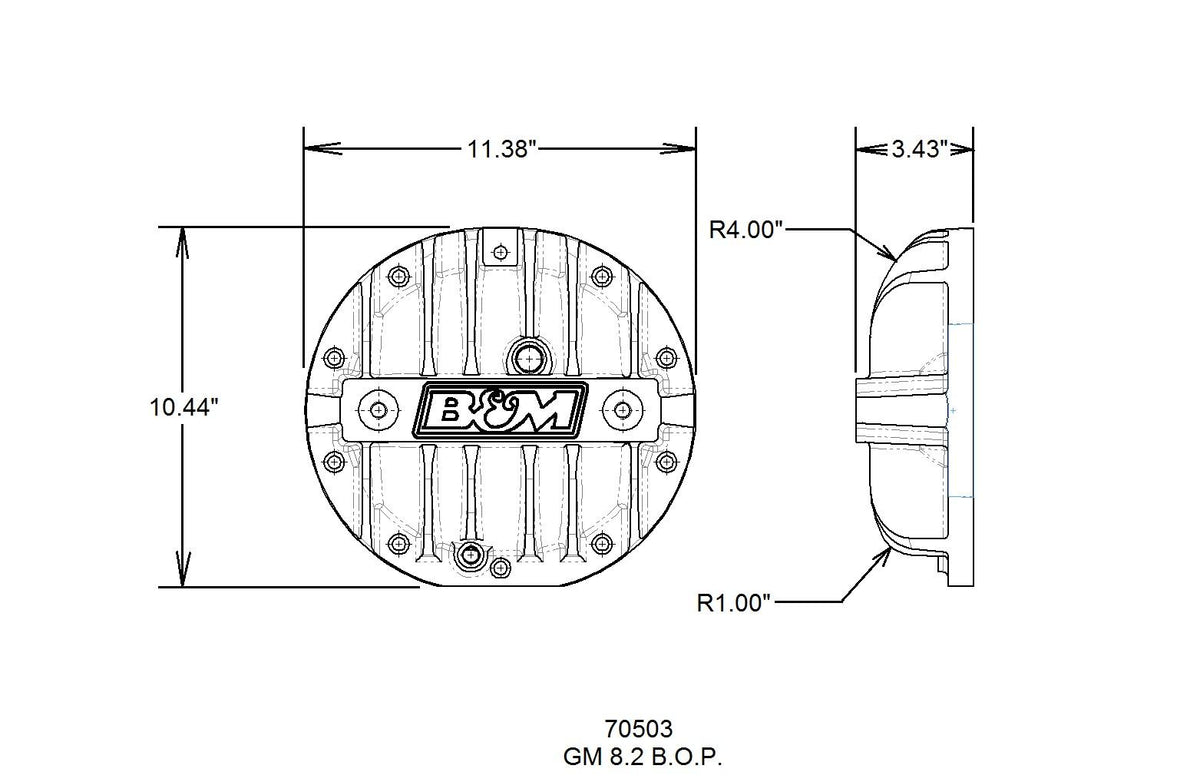 B&M 70503 Diff Cover,Gm 8.2 10 Bolt Bop Cast Alum.