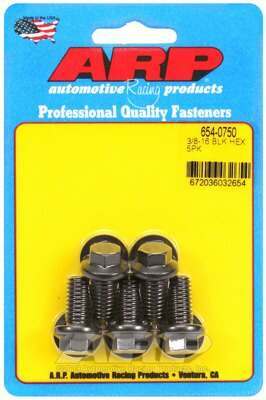 ARP 3/8-16 x 0.750 hex 7/16 wrenching black oxide bolts - 654-0750