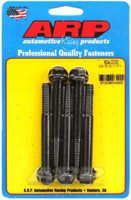 ARP 3/8-16 x 3.250 hex 7/16 wrenching black oxide bolts - 654-3250