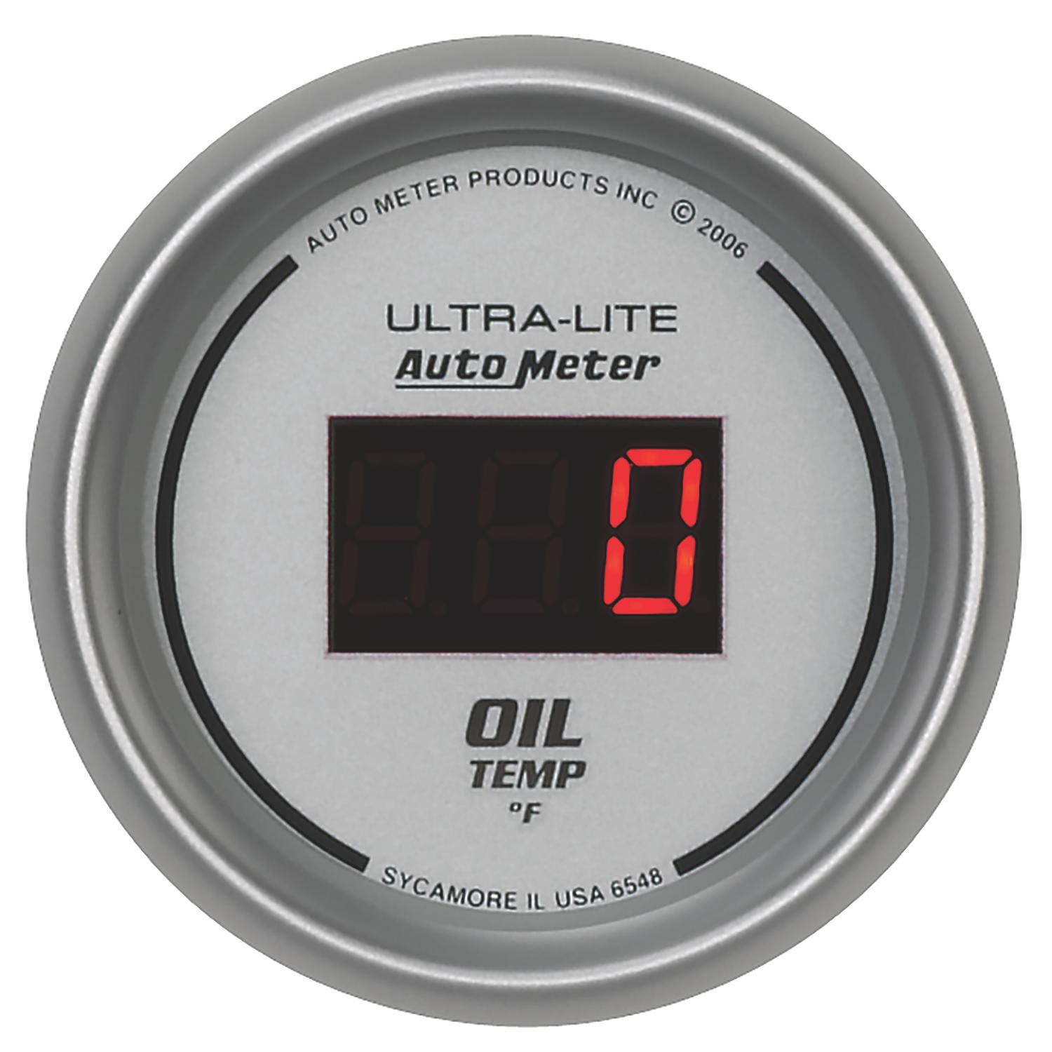 Auto Meter 2-1/16" OIL TEMPERATURE, 0-340 °F, ULTRA-LITE DIGITAL - 6548