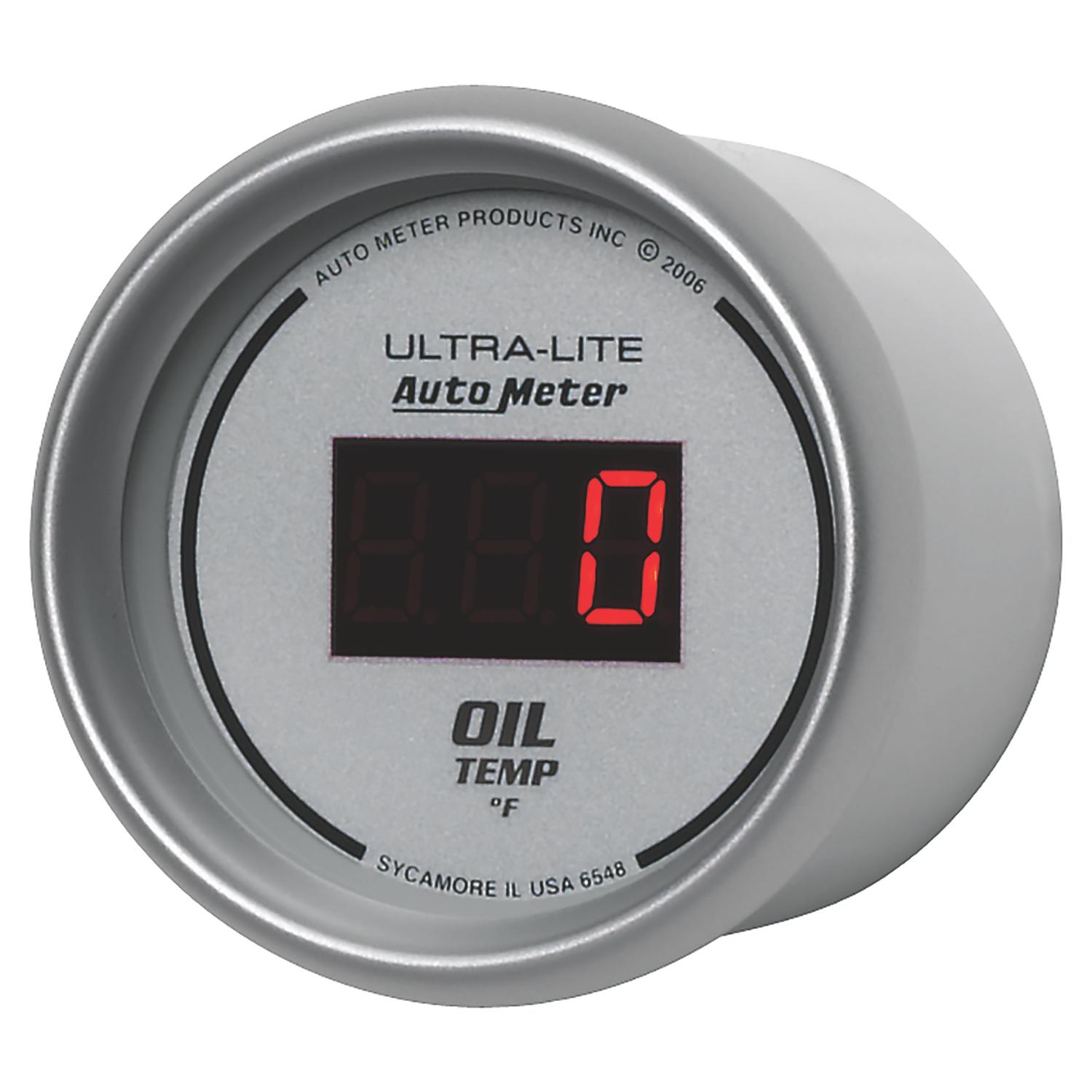 Auto Meter 2-1/16" OIL TEMPERATURE, 0-340 °F, ULTRA-LITE DIGITAL - 6548