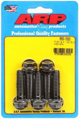 ARP 7/16-14 X 1.500 hex 1/2 wrenching black oxide bolts - 655-1500