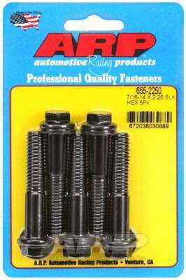 ARP 7/16-14 X 2.250 hex 1/2 wrenching black oxide bolts - 655-2250