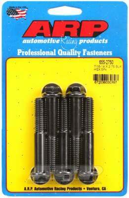 ARP 7/16-14 X 2.750 hex 1/2 wrenching black oxide bolts - 655-2750