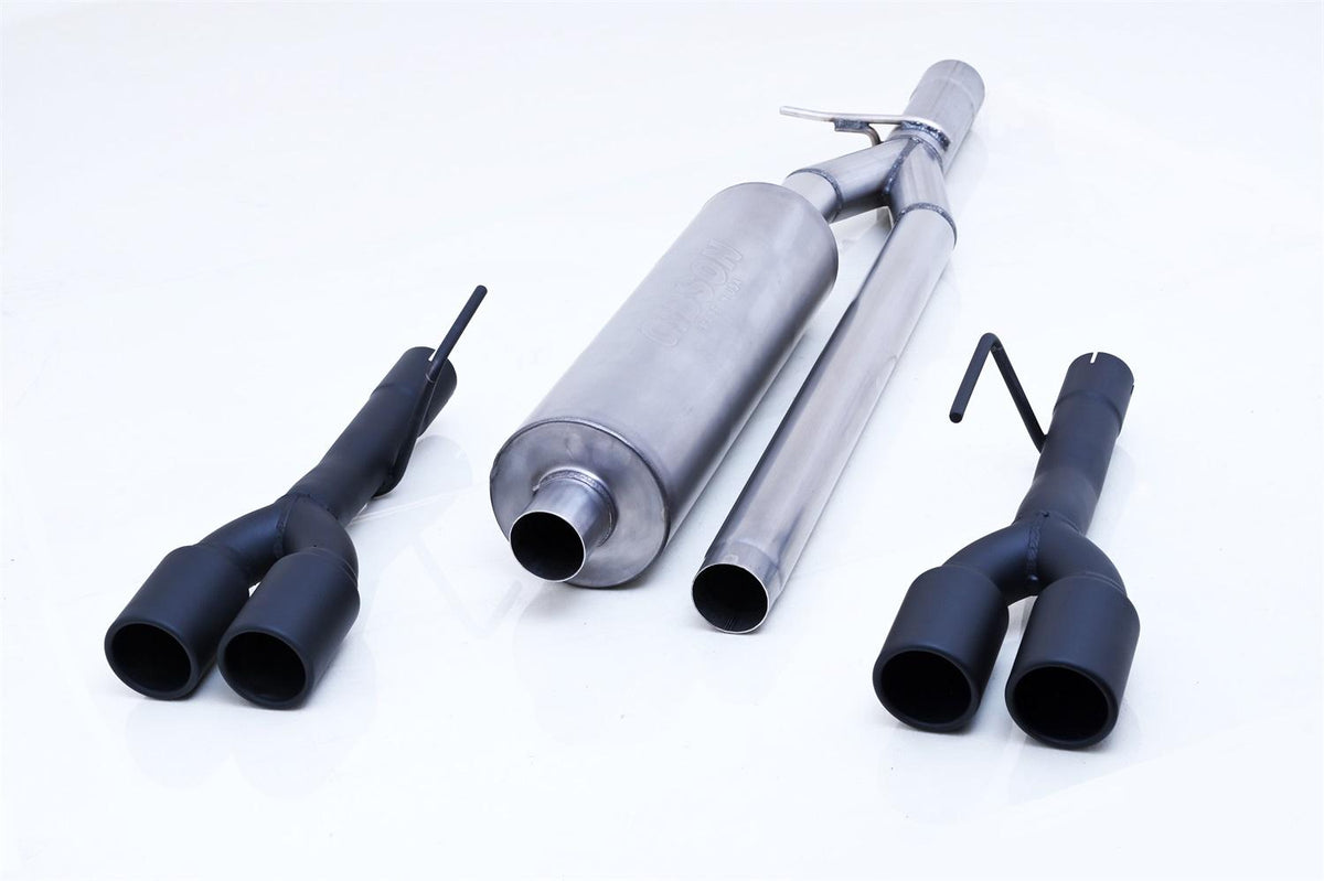 Gibson Exhaust Black Elite Cat-Back Dual Split Exhaust System; Stainless (2024 GMC Sierra 1500, Chevrolet Silverado 1500) - 65718B