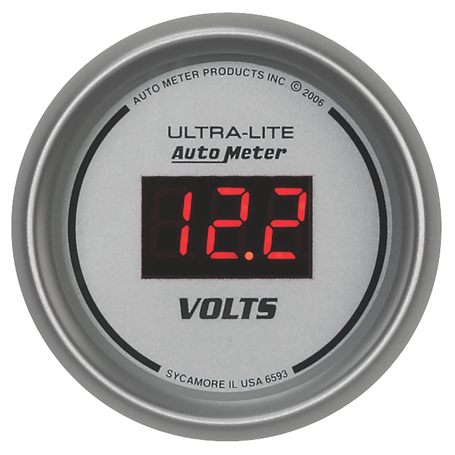 Auto Meter 2-1/16" VOLTMETER, 8-18V, ULTRA-LITE DIGITAL - 6593