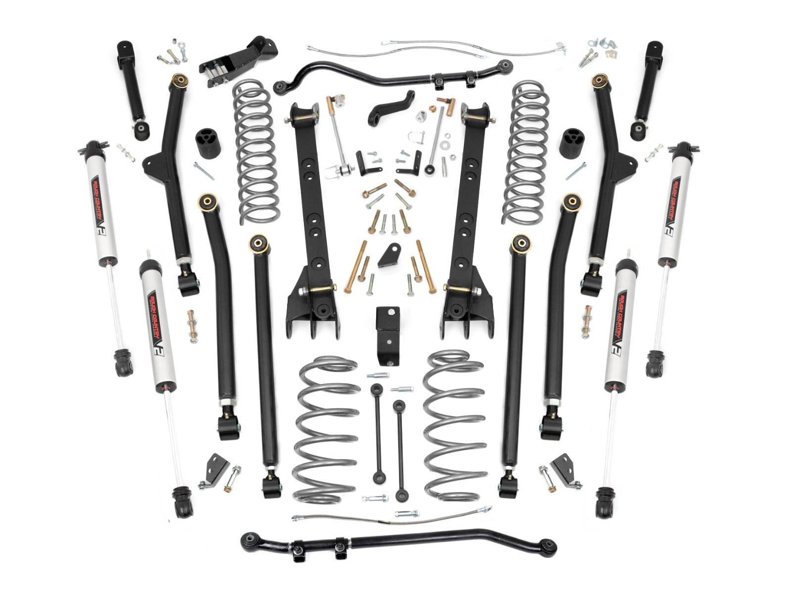 Rough Country 6 Inch Lift Kit Long Arm V2 Jeep Wrangler TJ 4WD (1997-2006) (1997-2006 Wrangler) - 65970