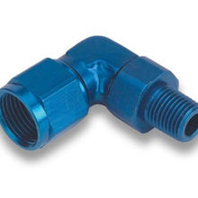 Earls 90 Deg. Aluminum An To Npt Adapter - Size: -6An Female To 12mm X 1.5 Male Swivel - Anodized Blue - Bagged Packaging - 923192ERL