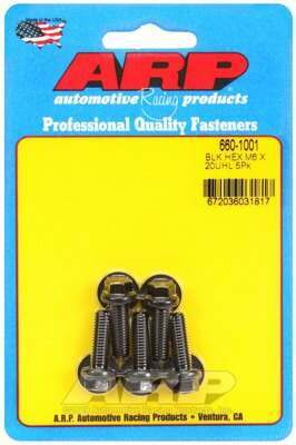 ARP M6 x 1.00 x 20 hex black oxide bolts - 660-1001