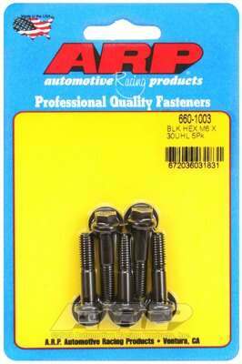ARP M6 x 1.00 x 30 hex black oxide bolts - 660-1003