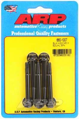 ARP M6 x 1.00 x 50 hex black oxide bolts - 660-1007
