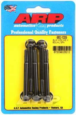 ARP M6 x 1.00 x 60 hex black oxide bolts - 660-1009
