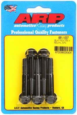 ARP M8 x 1.25 x 50 hex black oxide bolts - 661-1007