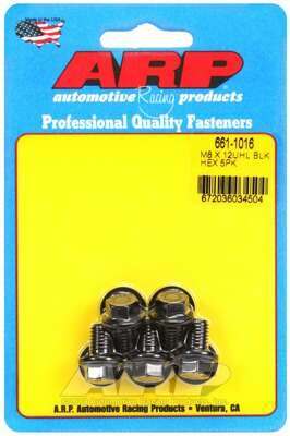 ARP M8 x 1.25 x 12 hex black oxide bolts - 661-1016