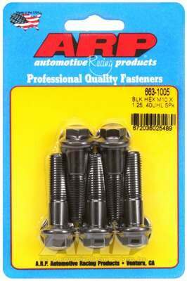 ARP M10 x 1.25 x 40 hex black oxide bolts - 663-1005
